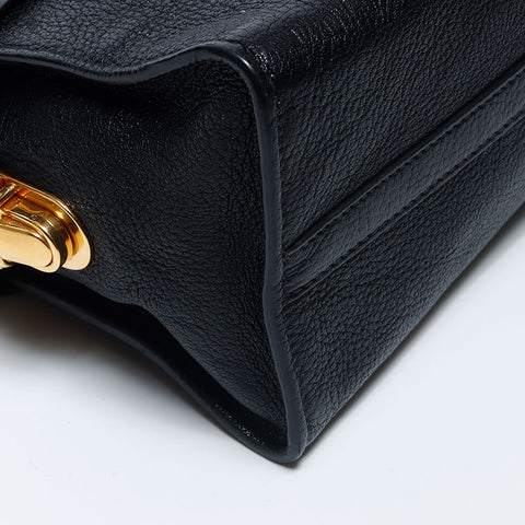 miu miu miu madras fiocco Ribbon顶部手柄手提包黑色WS11139