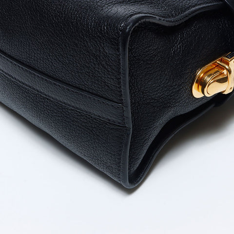miu miu miu madras fiocco Ribbon顶部手柄手提包黑色WS11139