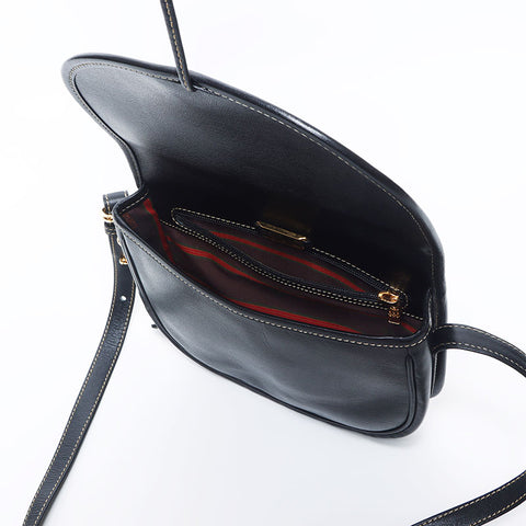 LOEWE Velazquez Leather Shoulder Bag Brown Black WS11141