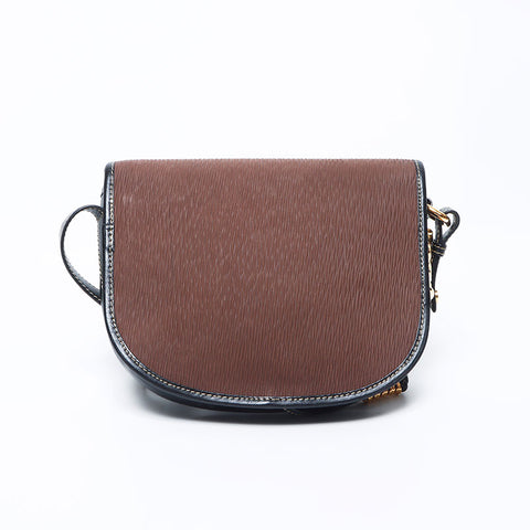 LOEWE Velazquez Leather Shoulder Bag Brown Black WS11141