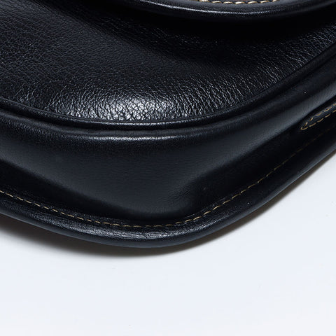 LOEWE Velazquez Leather Shoulder Bag Brown Black WS11141