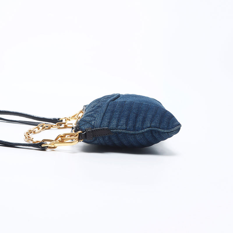 Miu Miu Miu Denim Chain Shoulder Bag Navy WS11144 – NUIR VINTAGE