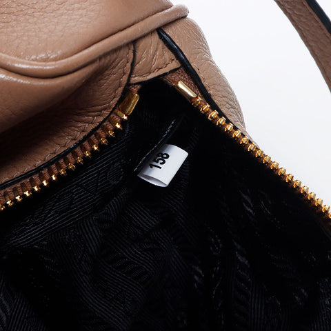 プラダ PRADA レザー ミニ ポシェット ヴィッテロ ショルダーバッグ ベージュ WS11150