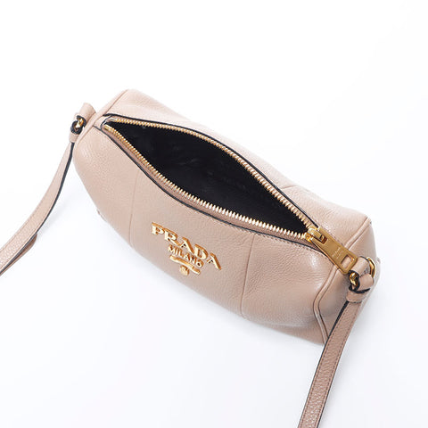 プラダ PRADA レザー ミニ ポシェット ヴィッテロ ショルダーバッグ ベージュ WS11150