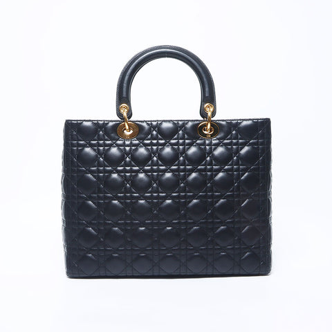 克里斯蒂安·迪奥（Christian Dior）皮革服装女士Dior大型手提包黑色WS11151