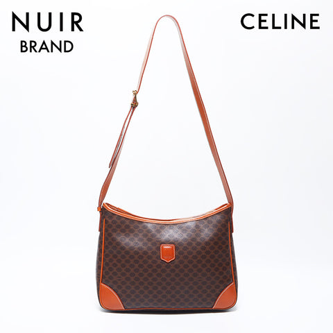 CELINE Macadam PVC Trinoff Logo Shoulder Bag Brown WS11152