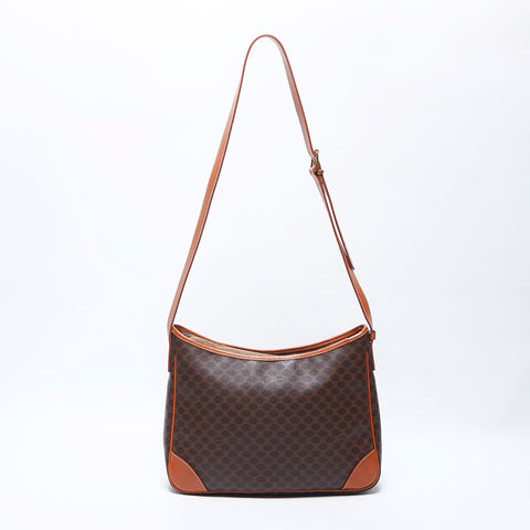 Celine Macadam PVC Trinoff徽标肩带棕色WS11152