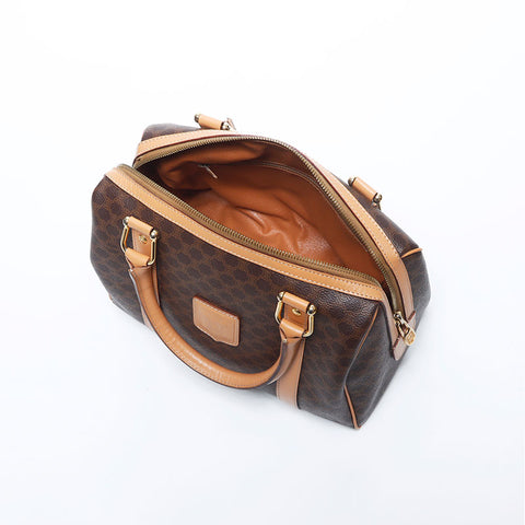 Celine MacAdam PVC Trinoff徽标2Way Bost Bag Brown WS11153