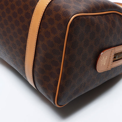Celine MacAdam PVC Trinoff徽标2Way Bost Bag Brown WS11153