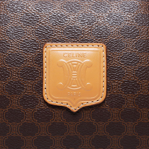 Celine MacAdam PVC Trinoff徽标2Way Bost Bag Brown WS11153