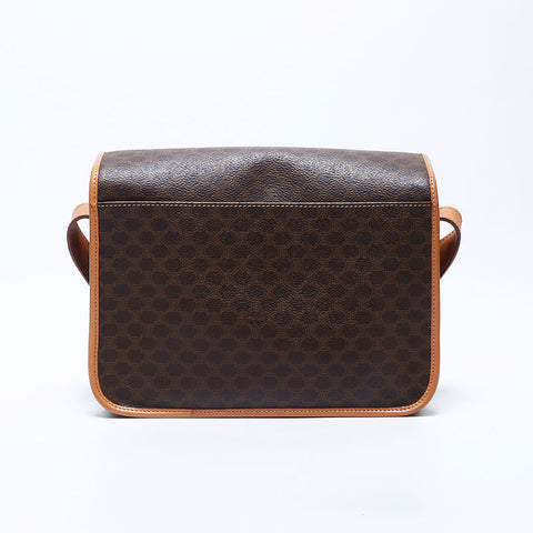 Celine Macadam PVC Trinoff徽标襟翼袋肩袋棕色WS11154