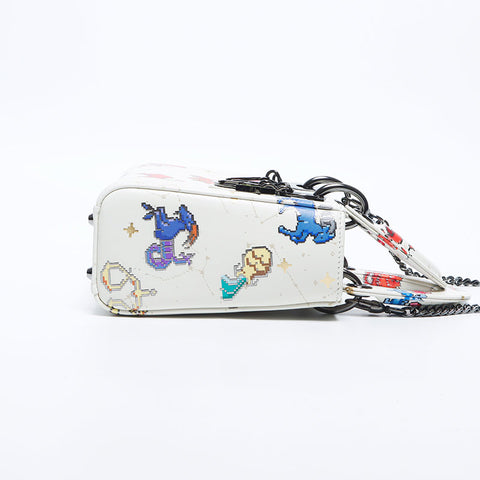 Christian Dior 2024ss Zodiac Constellation Pixel Leather Mini Lady Dior Shoulder Bag white WS11156