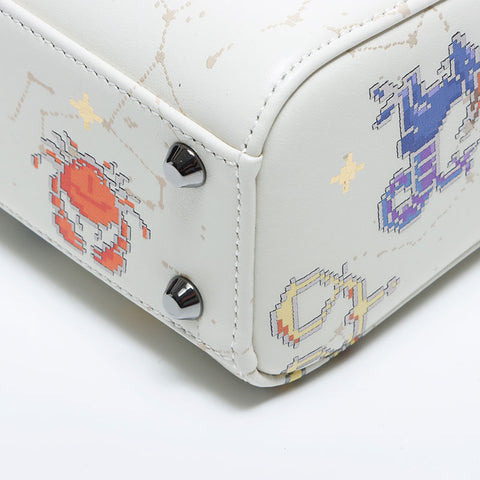 Christian Dior 2024ss Zodiac Constellation Pixel Leather Mini Lady Dior Shoulder Bag white WS11156