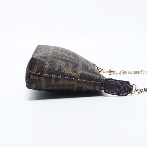 Fendi Zucca PVC链链迷你小袋手提包棕色WS11157