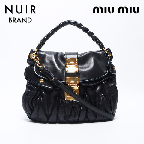Miu Miu 2way Matterasse Shoulder Bag Black WS11162