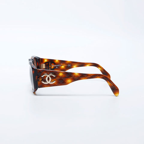 Chanel Coco Mark Matelasse Sunglasses Brown WS11163