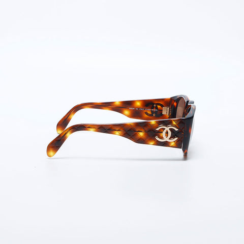 Chanel Coco Mark Matelasse Sunglasses Brown WS11163