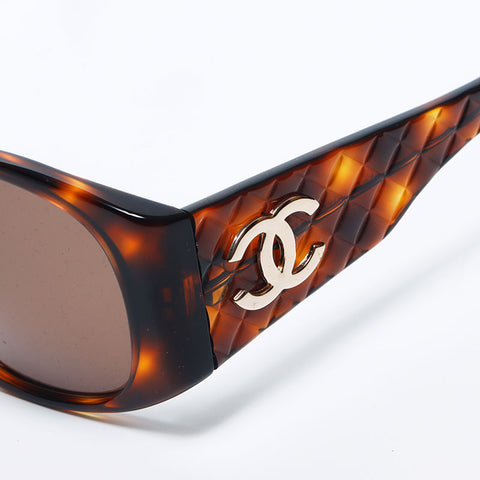 Chanel Coco Mark Matelasse Sunglasses Brown WS11163