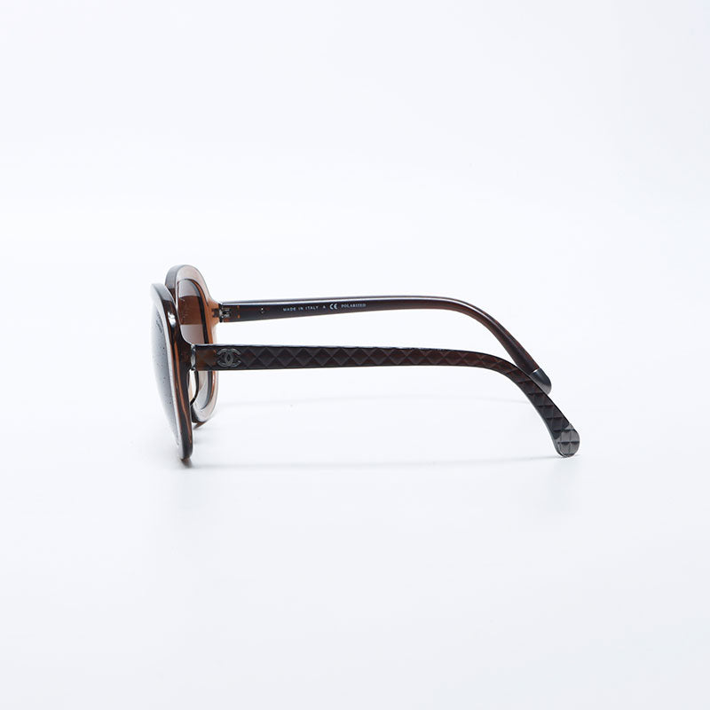 Chanel Coco Mark Matelasse Sunglasses Brown WS11165 – NUIR VINTAGE