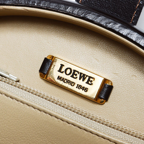 Loewe Anagram圆形皮革手提包棕色WS11168