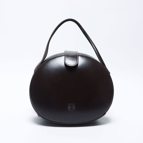 Loewe Anagram圆形皮革手提包棕色WS11168