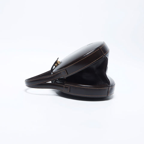 Loewe Anagram圆形皮革手提包棕色WS11168