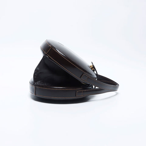 Loewe Anagram圆形皮革手提包棕色WS11168