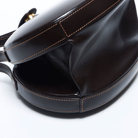Loewe Anagram圆形皮革手提包棕色WS11168