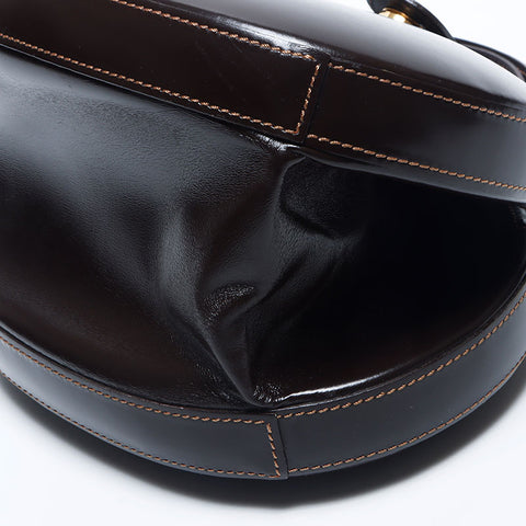 Loewe Anagram圆形皮革手提包棕色WS11168