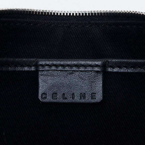 Celine C Macadam Canvas Hobo配件袋银色硬件肩带黑色WS11170