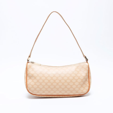 CELINE Macadam PVC Accessory Pouch Shoulder Bag Beige WS11172
