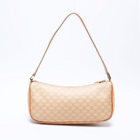 CELINE Macadam PVC Accessory Pouch Shoulder Bag Beige WS11172