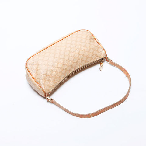 CELINE Macadam PVC Accessory Pouch Shoulder Bag Beige WS11172