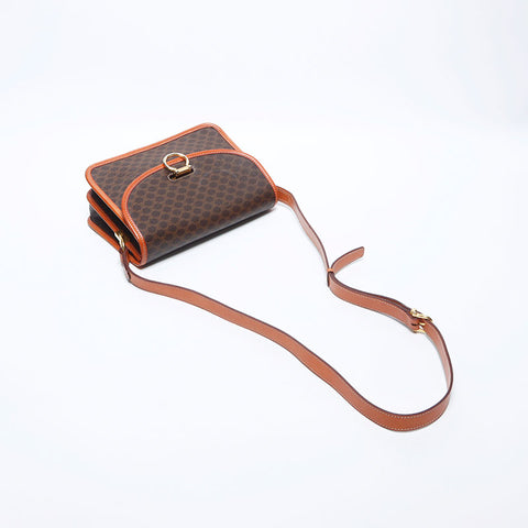 CELINE Macadam PVC Shoulder Bag Brown WS11173