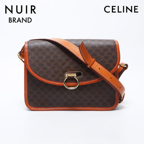 CELINE Macadam PVC Shoulder Bag Brown WS11173