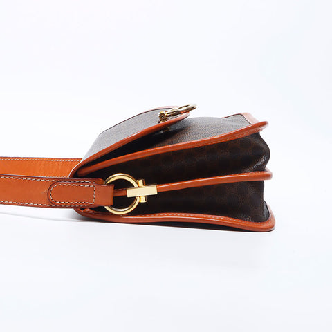 CELINE Macadam PVC Shoulder Bag Brown WS11173