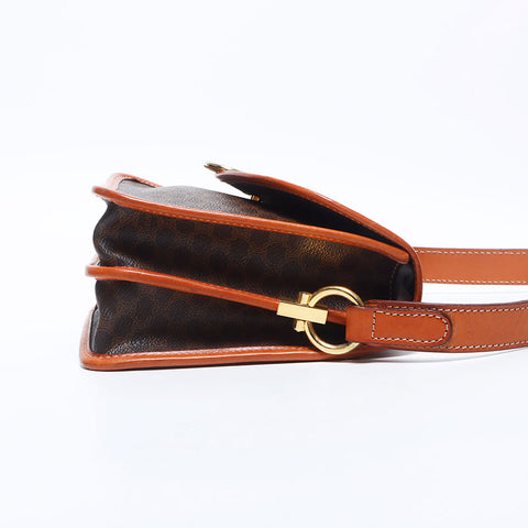 CELINE Macadam PVC Shoulder Bag Brown WS11173