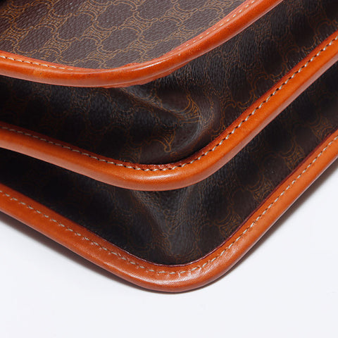 CELINE Macadam PVC Shoulder Bag Brown WS11173