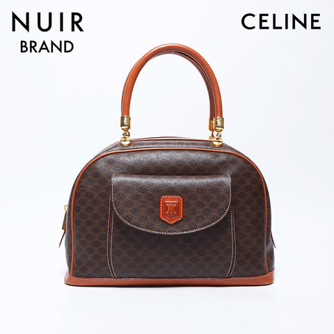 CELINE Macadam PVC Handbag Brown WS11174