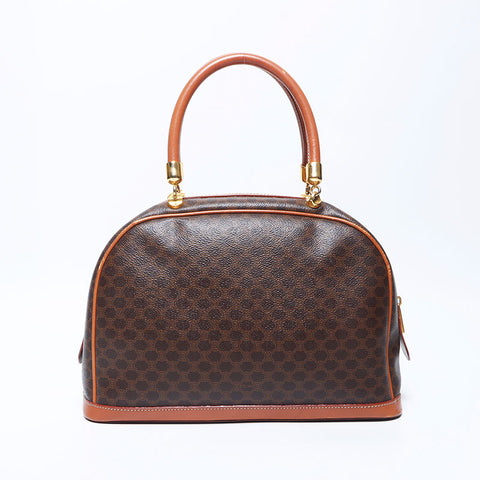 CELINE Macadam PVC Handbag Brown WS11174