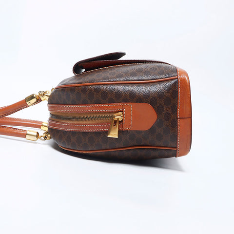 CELINE Macadam PVC Handbag Brown WS11174