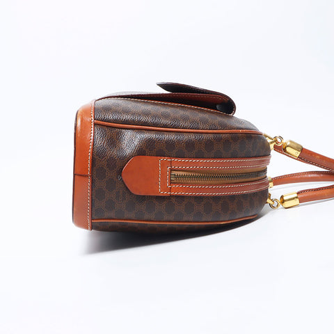CELINE Macadam PVC Handbag Brown WS11174