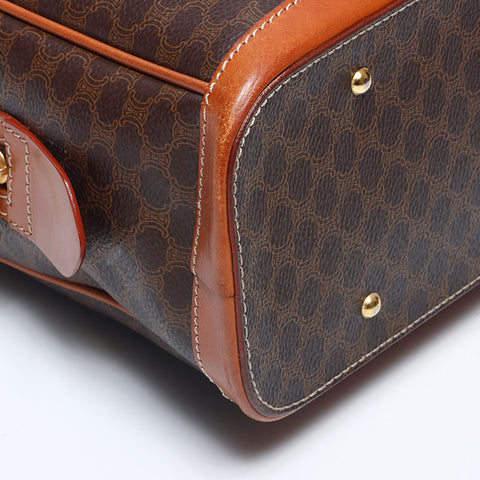 CELINE Macadam PVC Handbag Brown WS11174