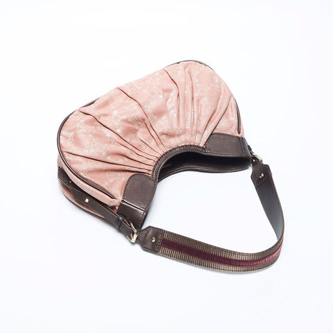 CELINE Macadam Canvas Trinoff Shoulder Bag Pink WS11175