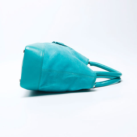 LOEWE Anagram Suede Silver Hardware Handbag Turquoise WS11176