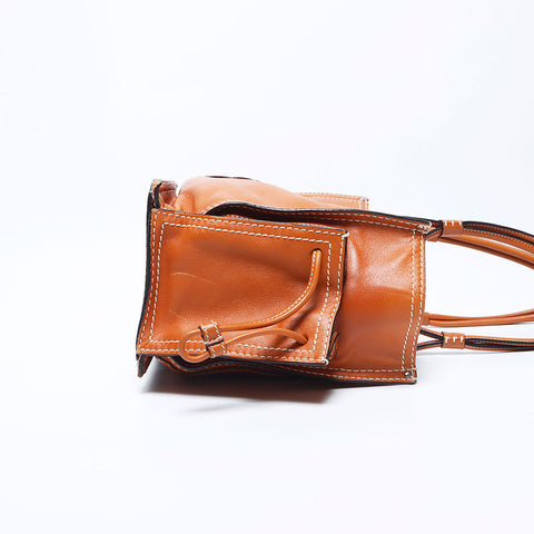 Loewe Anagram皮革侧口袋手提袋棕色WS11177