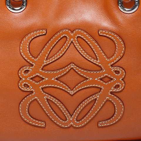 Loewe Anagram皮革侧口袋手提袋棕色WS11177