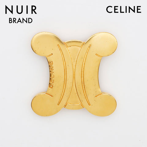 CELINE Trinoff Logo Brooch Gold WS11179