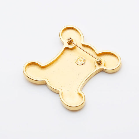 CELINE Trinoff Logo Brooch Gold WS11179