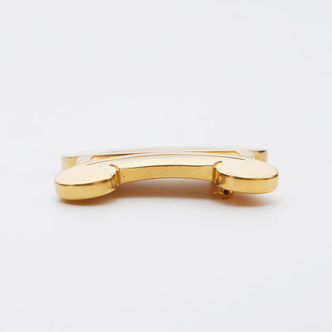 CELINE Trinoff Logo Brooch Gold WS11179